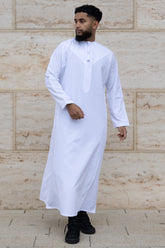 Rajul Dhīrwah Omani White Mens Thobe Jubbah